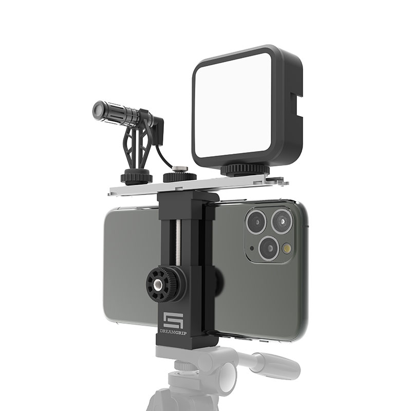 Universal Video Rig System for Vertical and Horizontal Shooting with Any Smartphone DREAMGRIP Scout XM with Patented Track Connector for External Lights Mic and Another Photo/Video Accessories